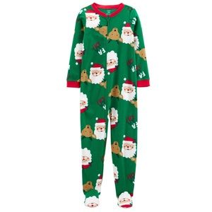Carter’s Kids Santa Claus Reindeer Fleece Footie Christmas Pajamas